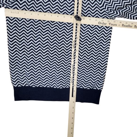 NEW J Crew Button Detail Mockneck Sweater Herringbone XS Blue White Alpaca Blend - Picture 13 of 13